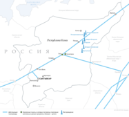 Схема магистральных газопроводов в Республике Коми